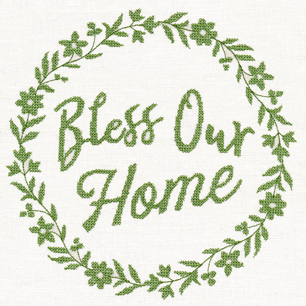 Bless Our Home Wreath (Cross Stitch)