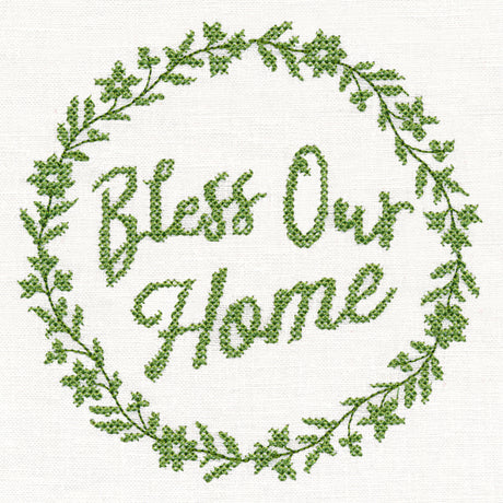 Bless Our Home Wreath (Cross Stitch)
