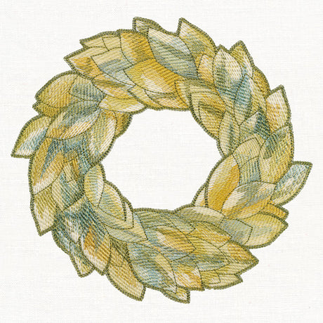 Magnolia Leaf Wreath in Watercolor