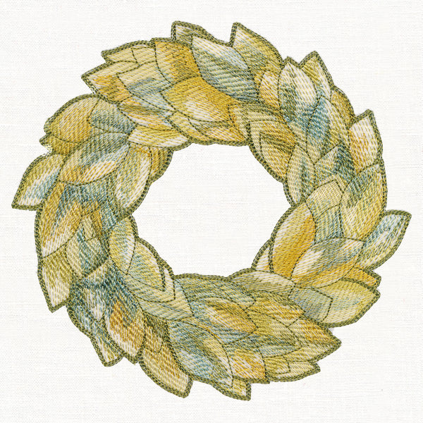 Magnolia Leaf Wreath in Watercolor