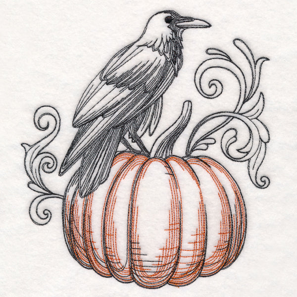 Boo-tiful Halloween - Raven and Pumpkin