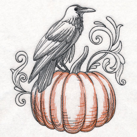 Boo-tiful Halloween - Raven and Pumpkin