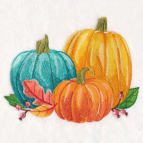 Pumpkin Trio in Watercolor