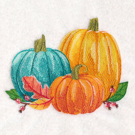 Pumpkin Trio in Watercolor