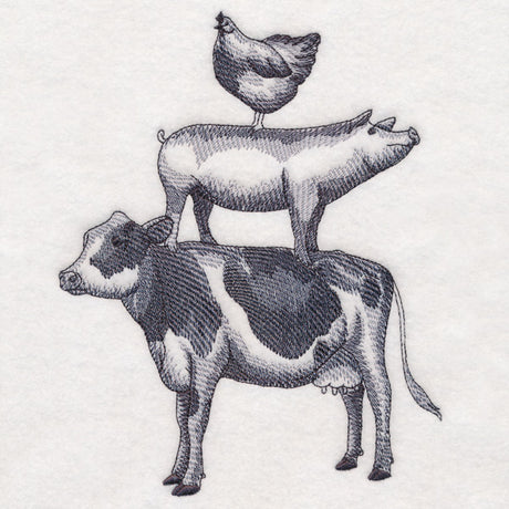 Etched Farm Animal Stack