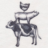 Etched Farm Animal Stack