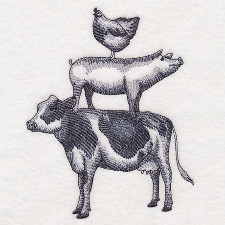 Etched Farm Animal Stack