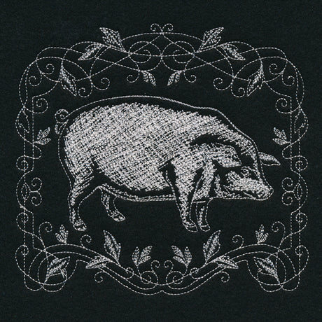 Framed Chalkboard Pig