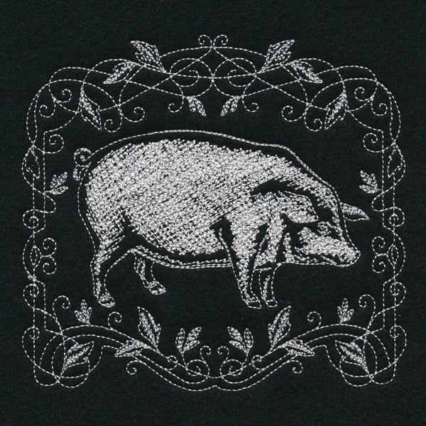 Framed Chalkboard Pig