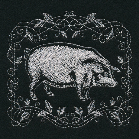 Framed Chalkboard Pig