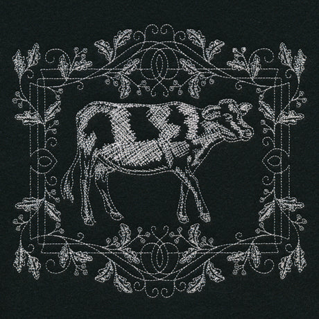 Framed Chalkboard Cow