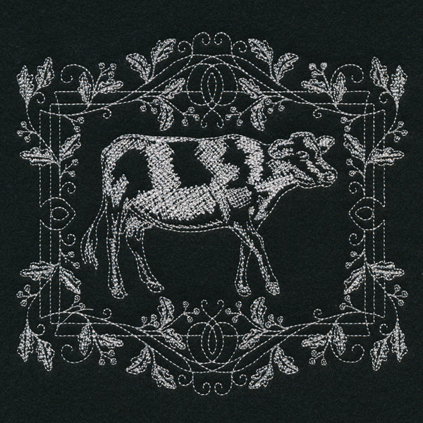 Framed Chalkboard Cow