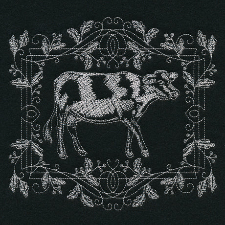 Framed Chalkboard Cow