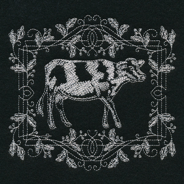 Framed Chalkboard Cow