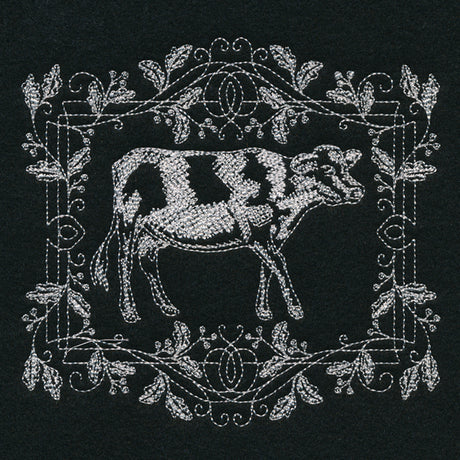 Framed Chalkboard Cow