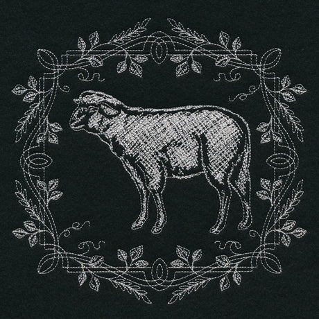 Framed Chalkboard Lamb