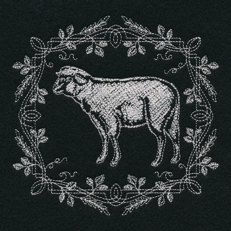 Framed Chalkboard Lamb