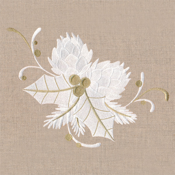 Golden Glamour Holly and Pinecones