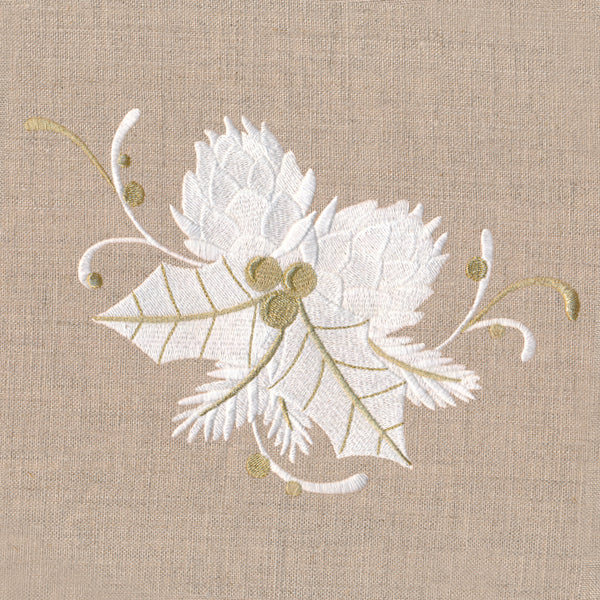 Golden Glamour Holly and Pinecones