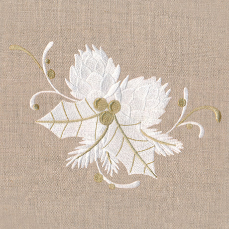 Golden Glamour Holly and Pinecones