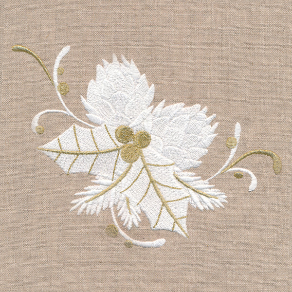 Golden Glamour Holly and Pinecones