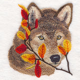 Wolf in Autumn Leaves
