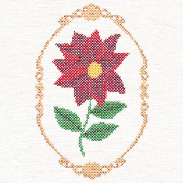 Poinsettia Cameo (Cross Stitch)
