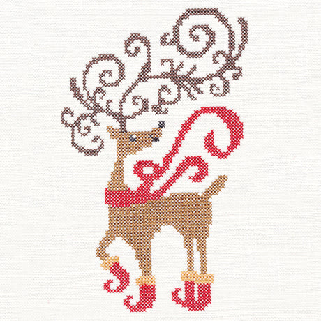 Frolicking Fancy Reindeer (Cross Stitch)