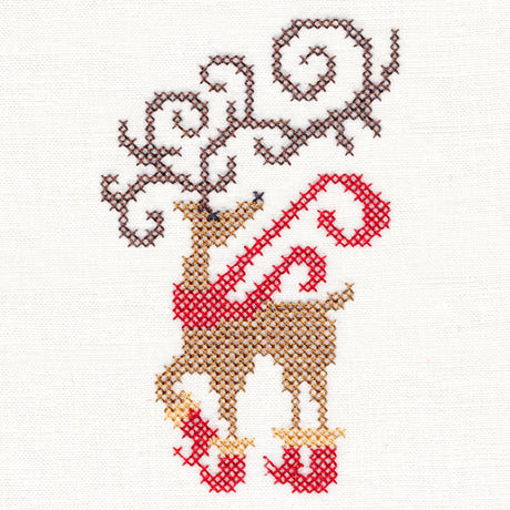 Frolicking Fancy Reindeer (Cross Stitch)