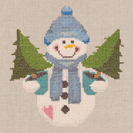 Country Christmas Snowman - Christmas Trees (Cross Stitch)