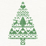 White Christmas Nordic Tree with Reindeer (Cross Stitch)