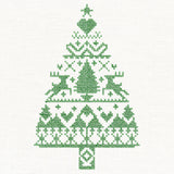 White Christmas Nordic Tree with Reindeer (Cross Stitch)