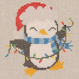 Penguin with Christmas Lights (Cross Stitch)