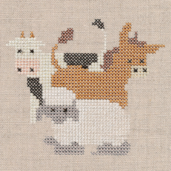 Silent Night with Stable Animals (Cross Stitch)