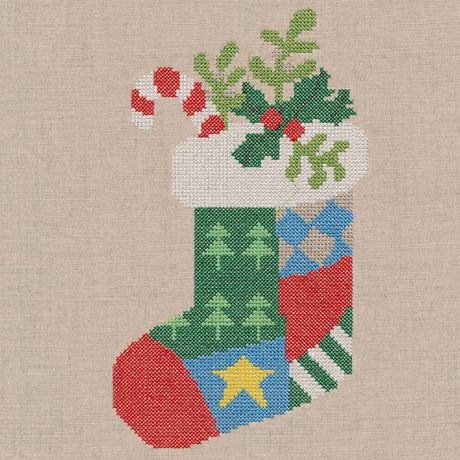 Christmas Patch Stocking (Cross Stitch)