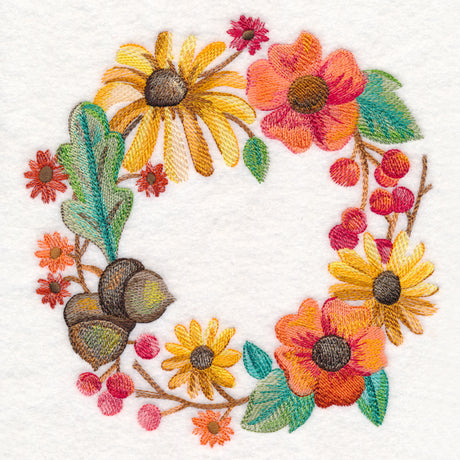 Autumn Floral Wreath in Watercolor