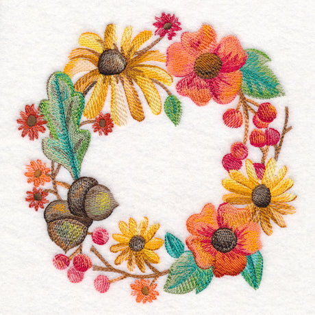 Autumn Floral Wreath in Watercolor