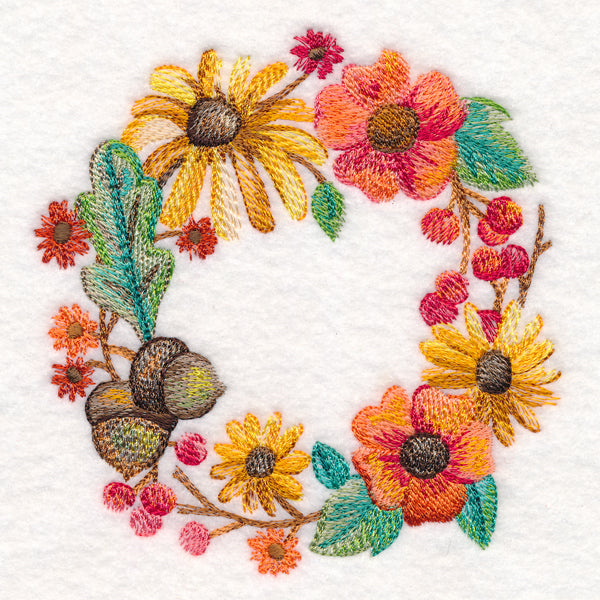 Autumn Floral Wreath in Watercolor