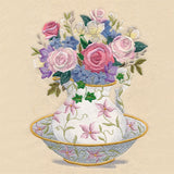 Floral Wash Basin and Pitcher