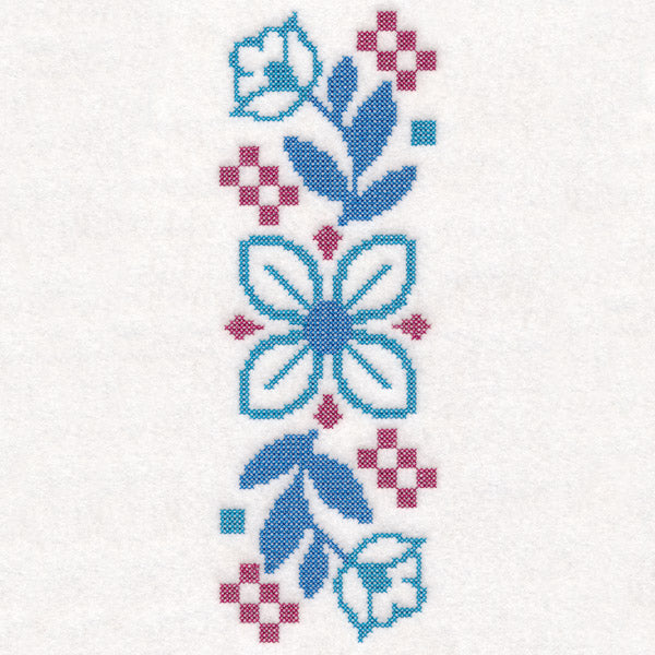 Bold Floral Border (Cross Stitch)