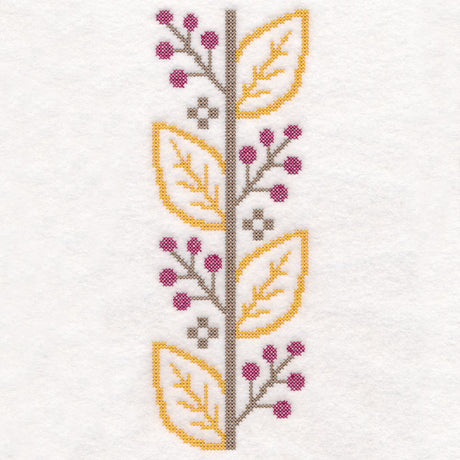 Leaves and Berries Border (Cross Stitch)