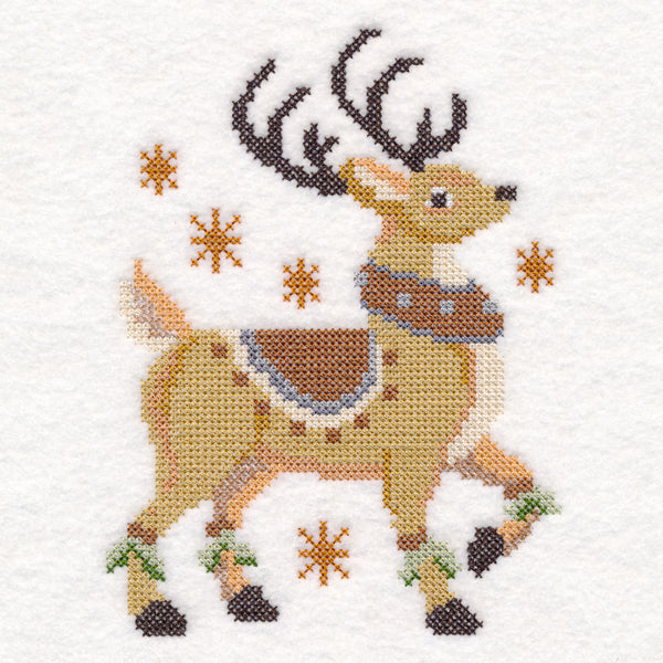Ornate Reindeer Panel (Cross Stitch)