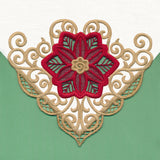 Golden Swirls Poinsettia Corner (Cutwork)