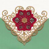 Golden Swirls Poinsettia Corner (Cutwork)