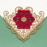 Golden Swirls Poinsettia Corner (Cutwork)