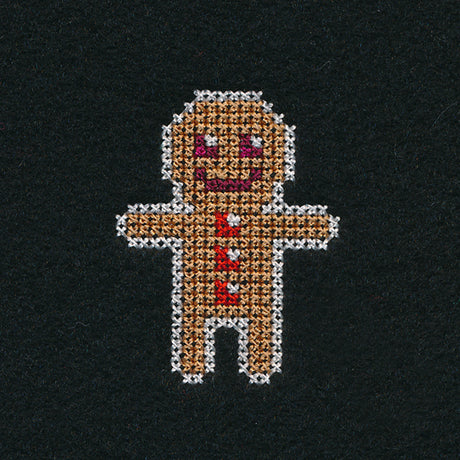 Gingerbread Man Jar Topper (Cross Stitch)
