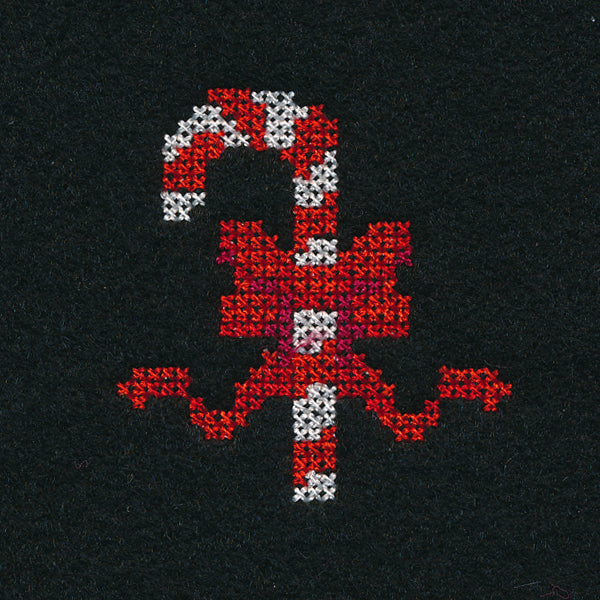 Candy Cane Jar Topper (Cross Stitch)