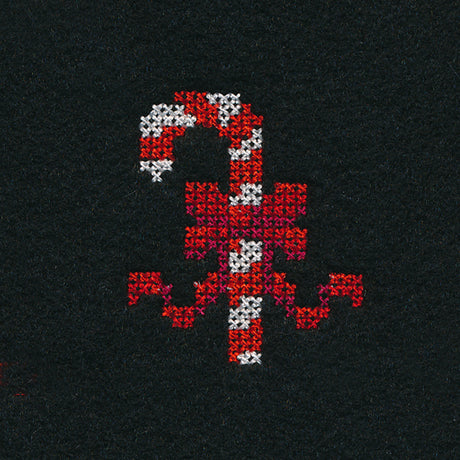 Candy Cane Jar Topper (Cross Stitch)