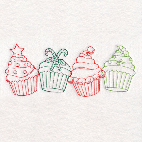 Christmas Treats Border - Cupcakes (Vintage)