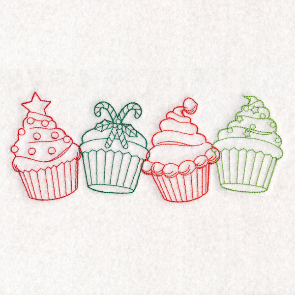 Christmas Treats Border - Cupcakes (Vintage)